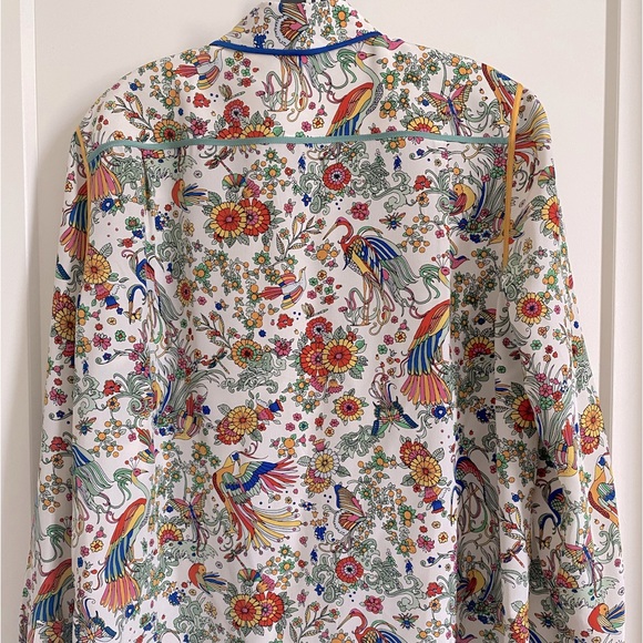 Tory Burch Contrast Binding Printed silk blouse - Picture 5 of 7